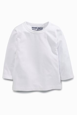 White Long Sleeve T-Shirts Two Pack (3mths-6yrs)